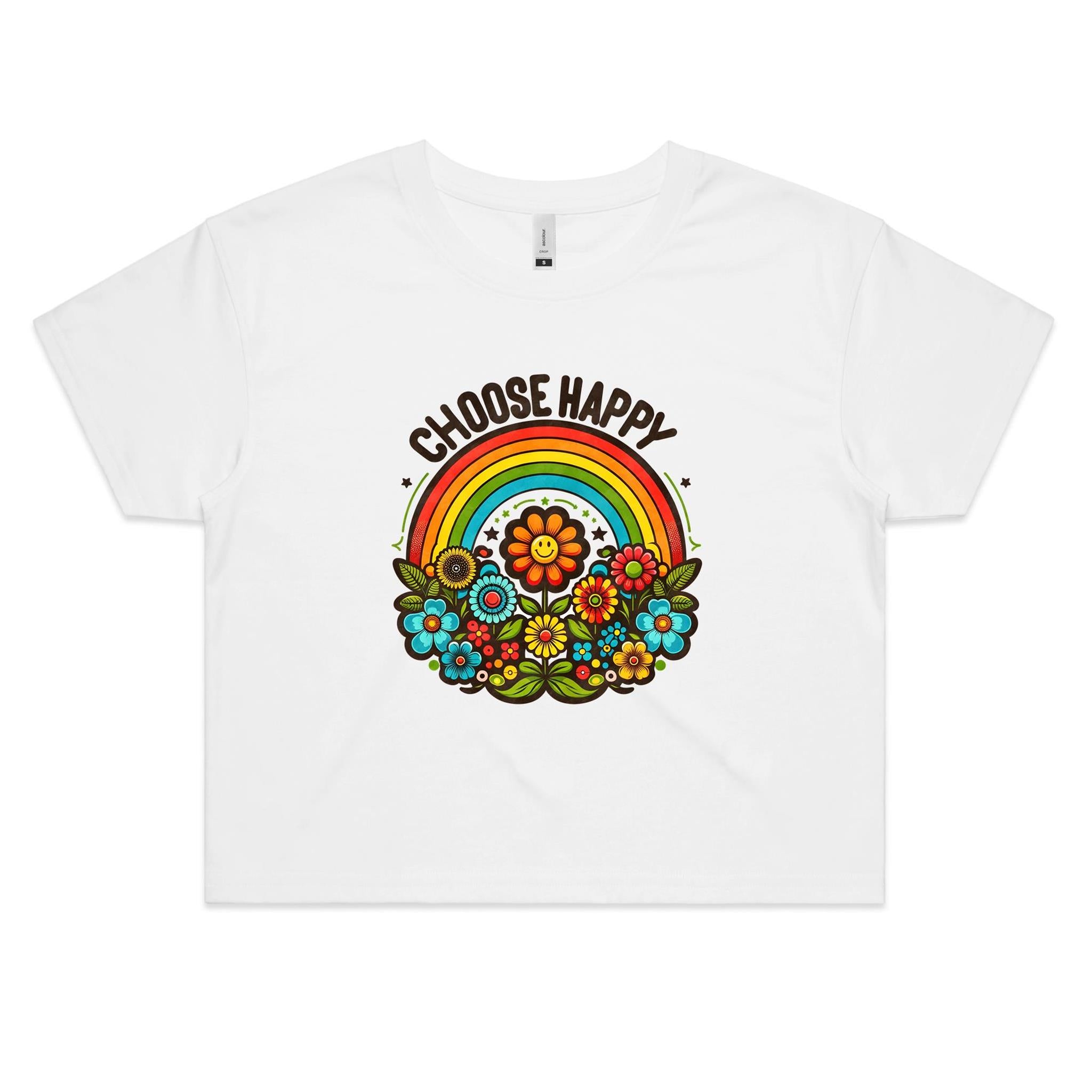 Choose Happy Hippie Vibe Women's AS Colour Crop Tee