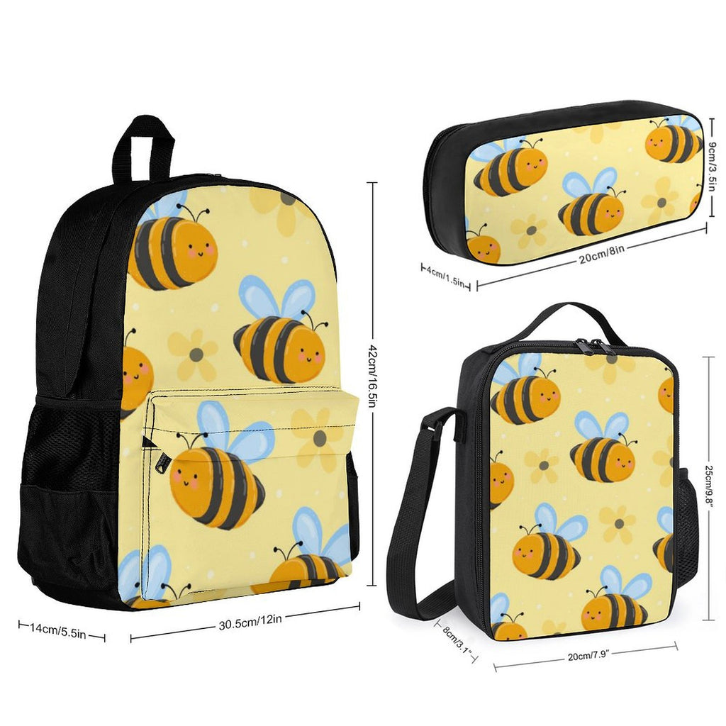 Happy Bees - Three Piece Backpack Set