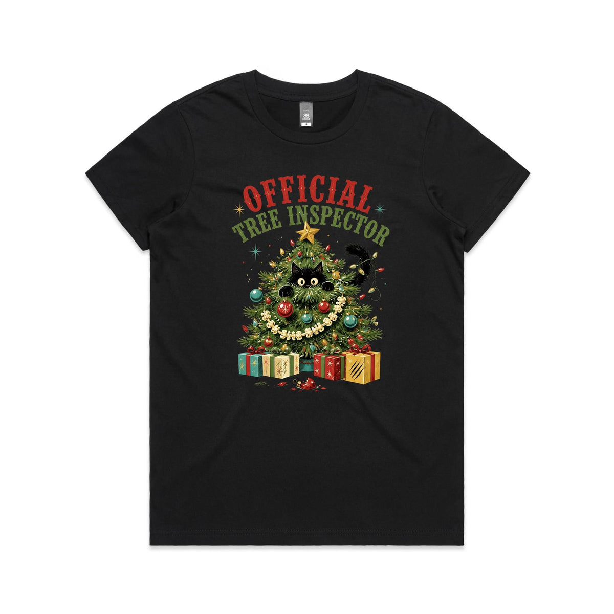 Official Tree Inspector Cat Women's Christmas T-shirt