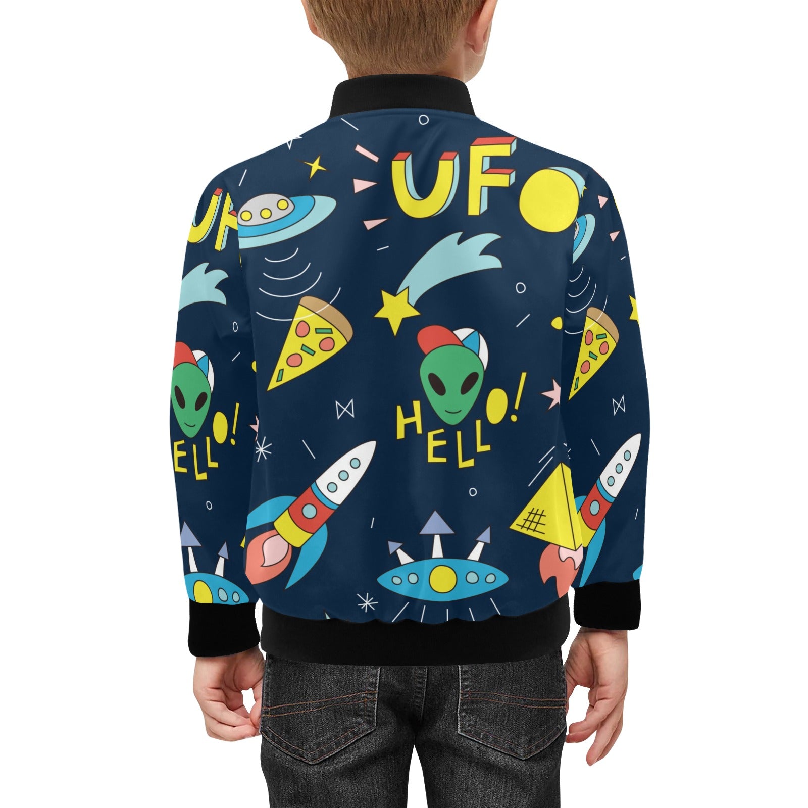 Alien Hello Kids Bomber Jacket Kids Bomber Jacket Printed Offshore Sci Fi