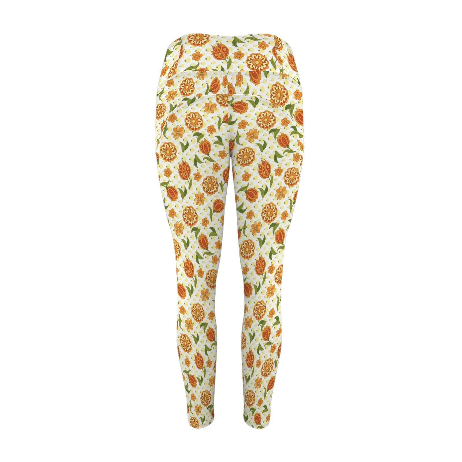Graphic Floral Women's High Waist Pockets Yoga Leggings