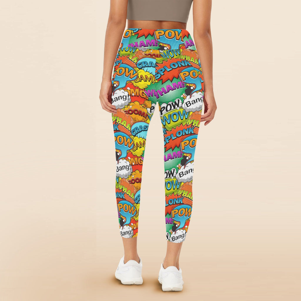 Comic Book 2 - Women's High Waist Pockets Yoga Leggings