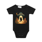 Black Cat Alien UFO Abduction AS Colour Baby Bodysuit