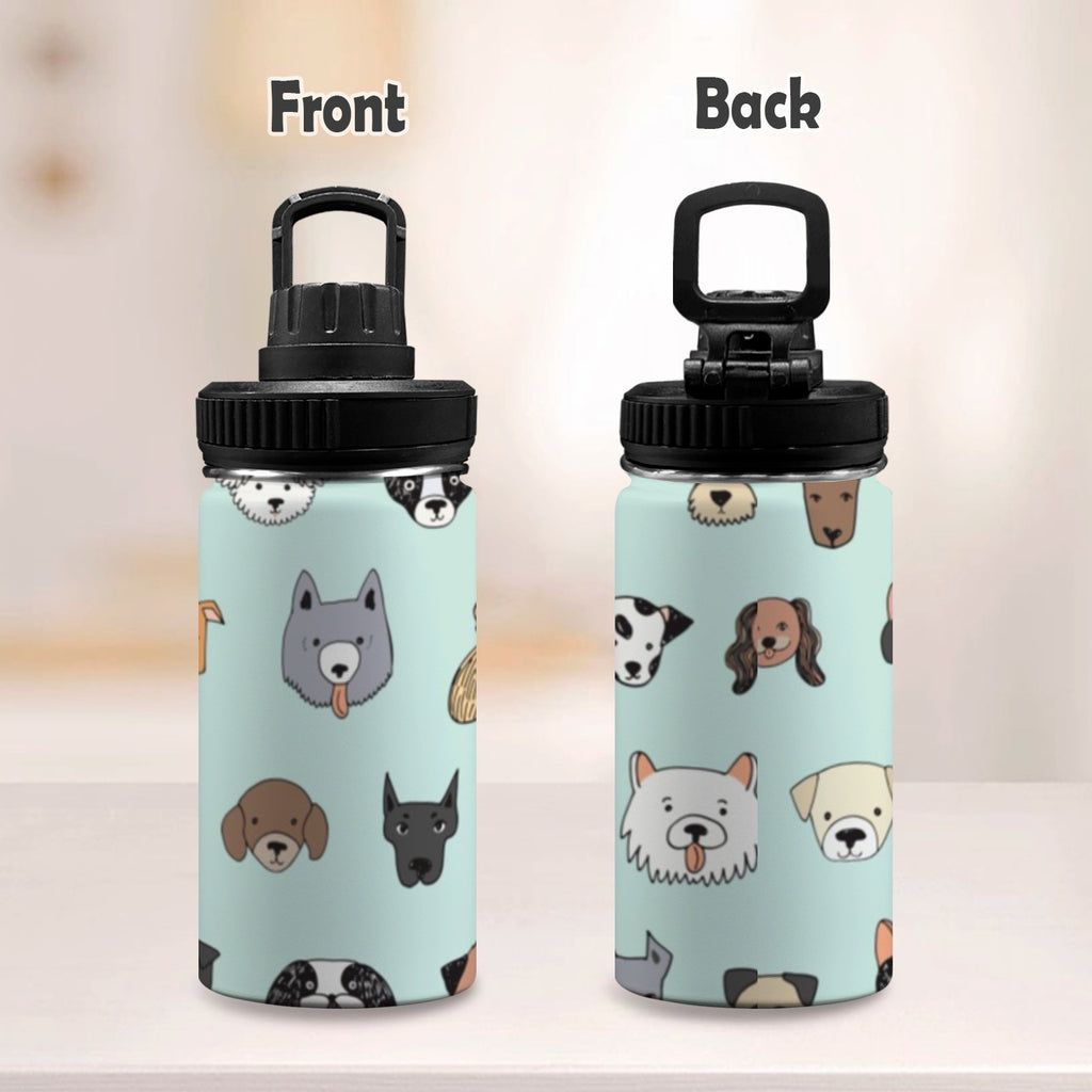 Funny Dogs Kids Water Bottle with Chug Lid (12 oz) Kids Water Bottle with Chug Lid animal Printed Offshore