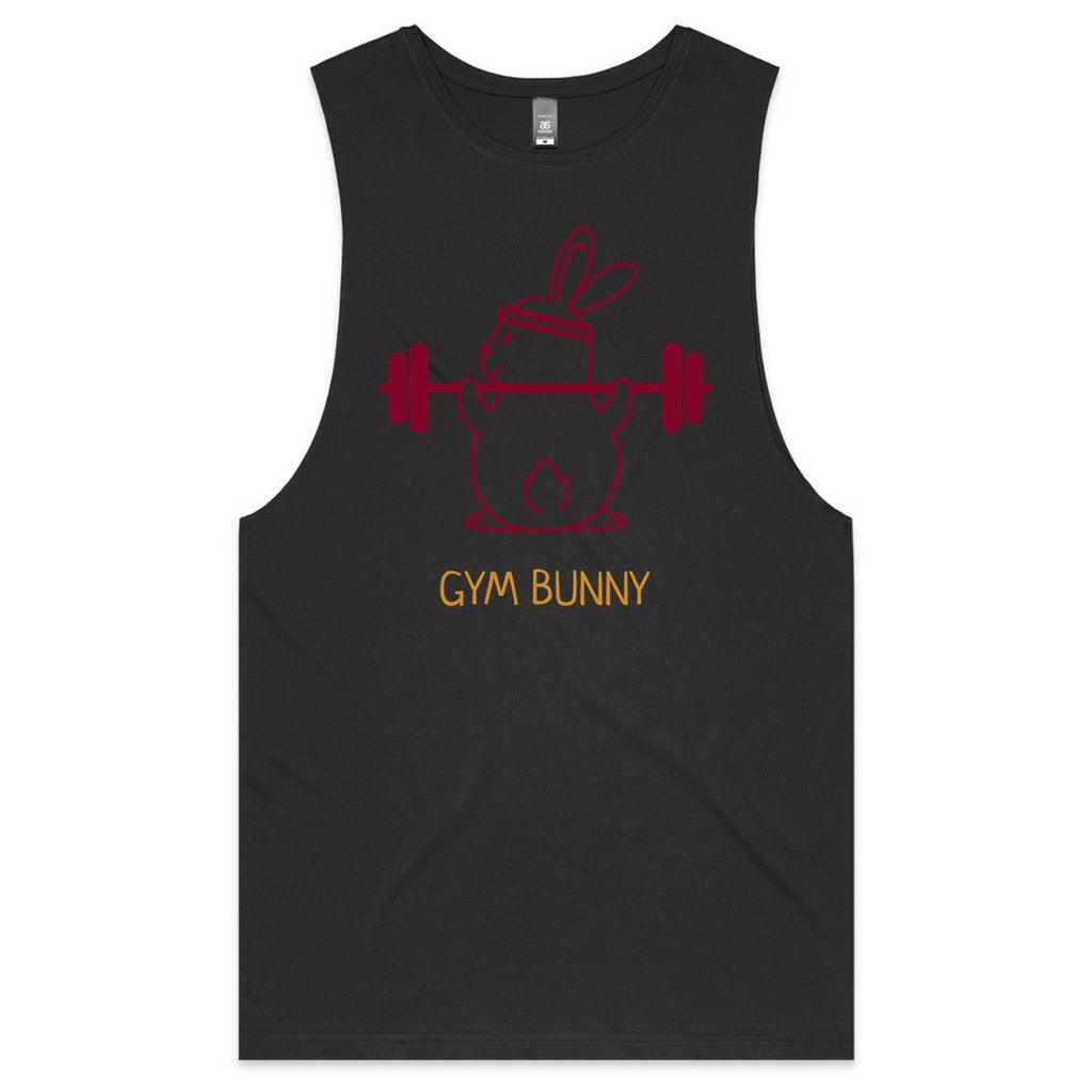 Gym Bunny - Tank Top Tee Coal Drop Arm Tank Top Fitness Printed In Australia