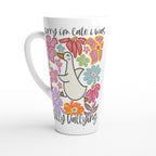 Sorry I'm Late, I Was Dilly Dallying - White Latte 17oz Ceramic Mug Default Title Latte Mug animal Globally Fulfilled