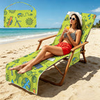 Go Green Beach Chair Towel Cover with Side Pockets