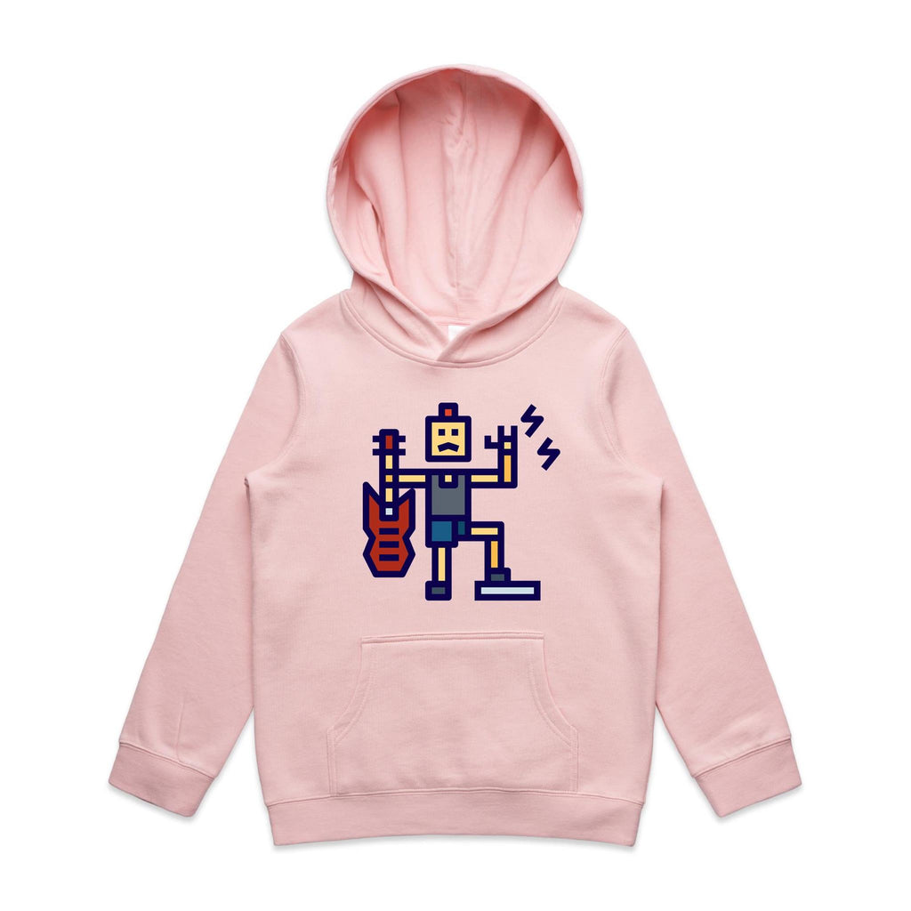 Rock And Roll - Kids Hoodie Pink Kids Hoodie Printed In Australia