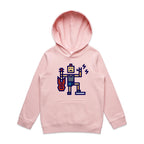 Rock And Roll - Kids Hoodie Pink Kids Hoodie Printed In Australia