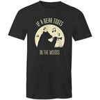 If A Bear Toots In The Woods, Trumpet Player - Mens T-Shirt Black Mens T-shirt animal Music Printed In Australia