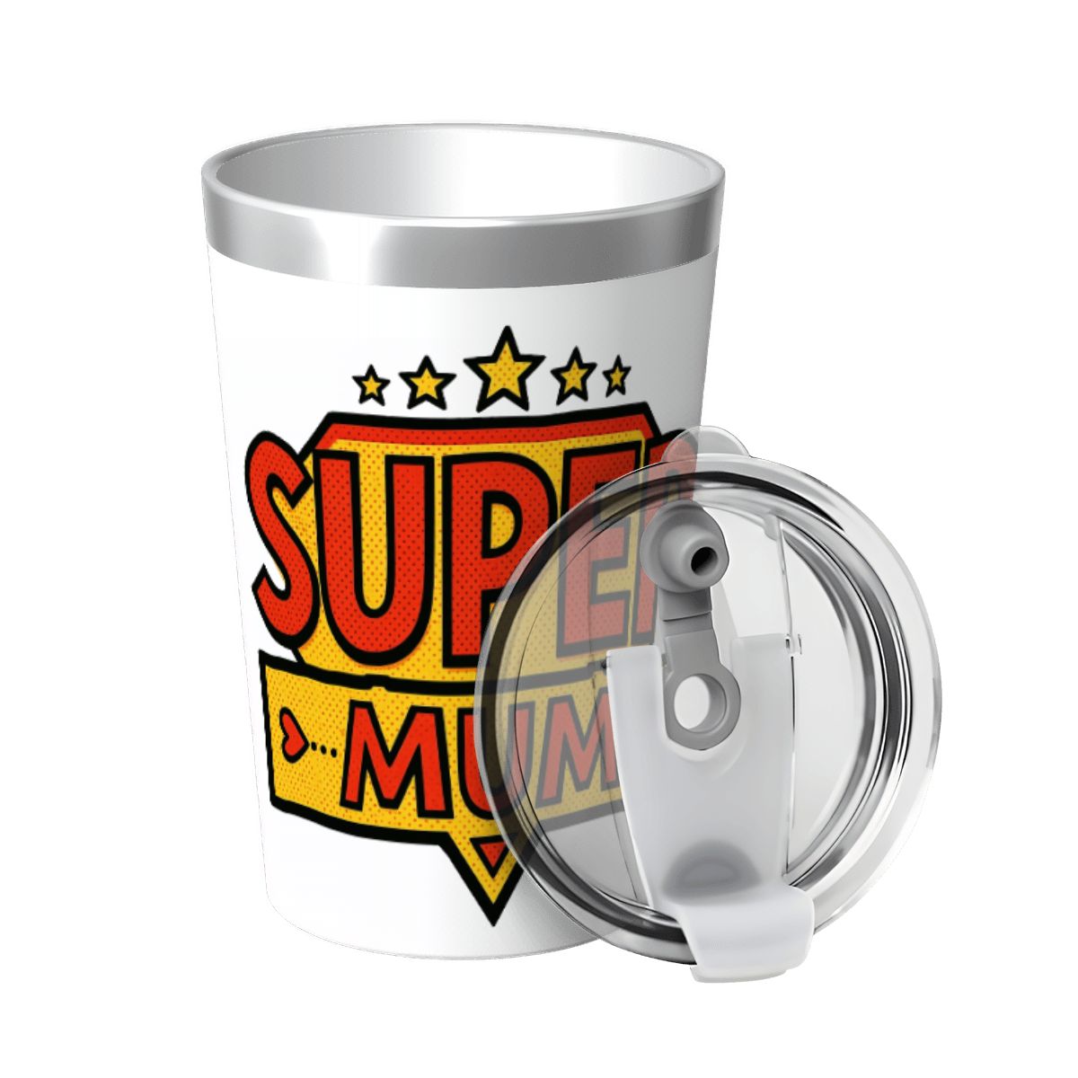 Super Mum Small Stainless Steel Travel Mug Cup 12oz/350ml