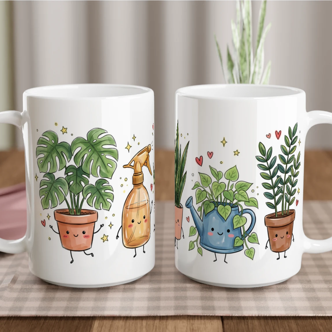 Plant Lover White 15oz Ceramic Mug Default Title 15oz Mug Globally Fulfilled Plants