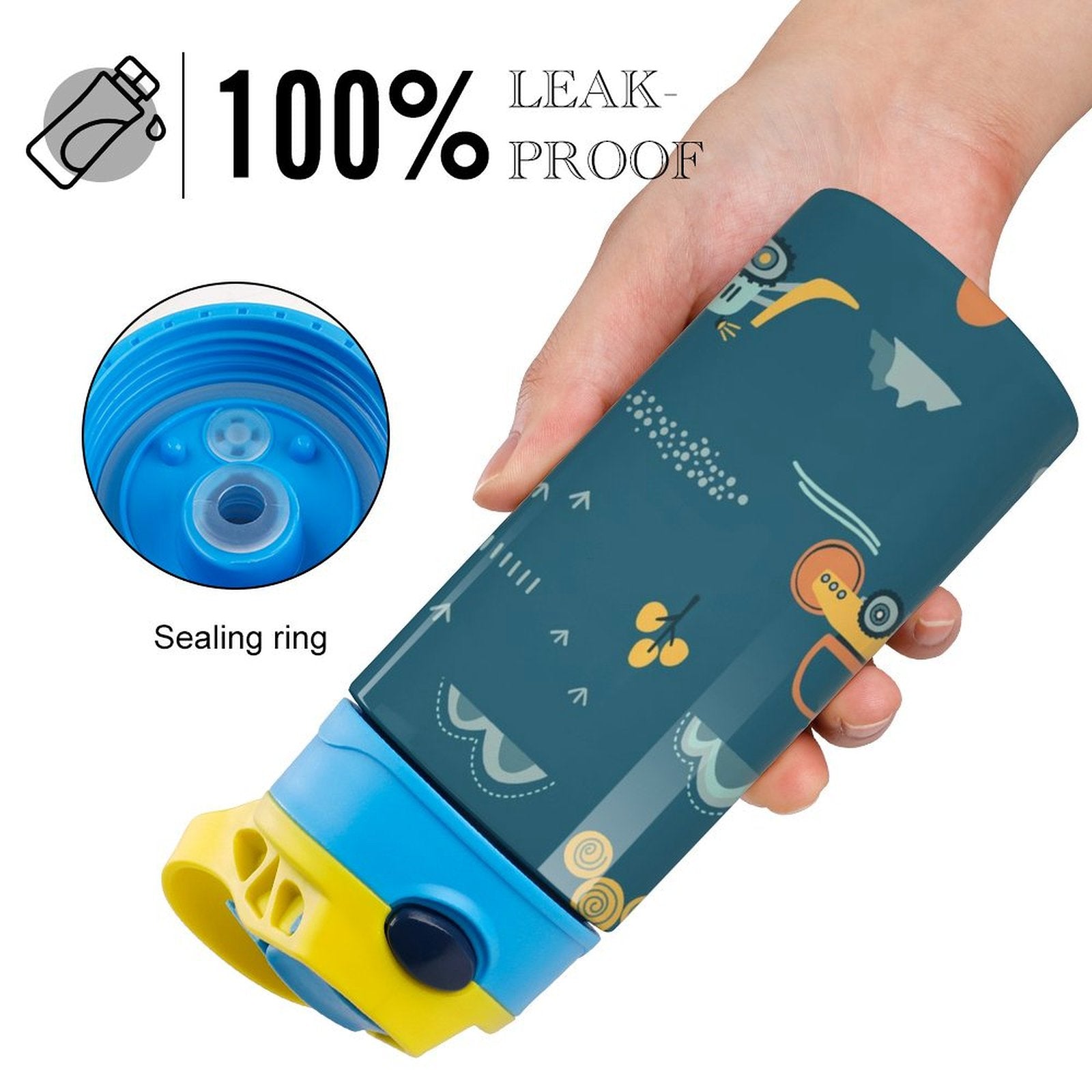 Construction Vehicles - Little Kids Water Bottle Little Kids Water Bottle Printed Offshore