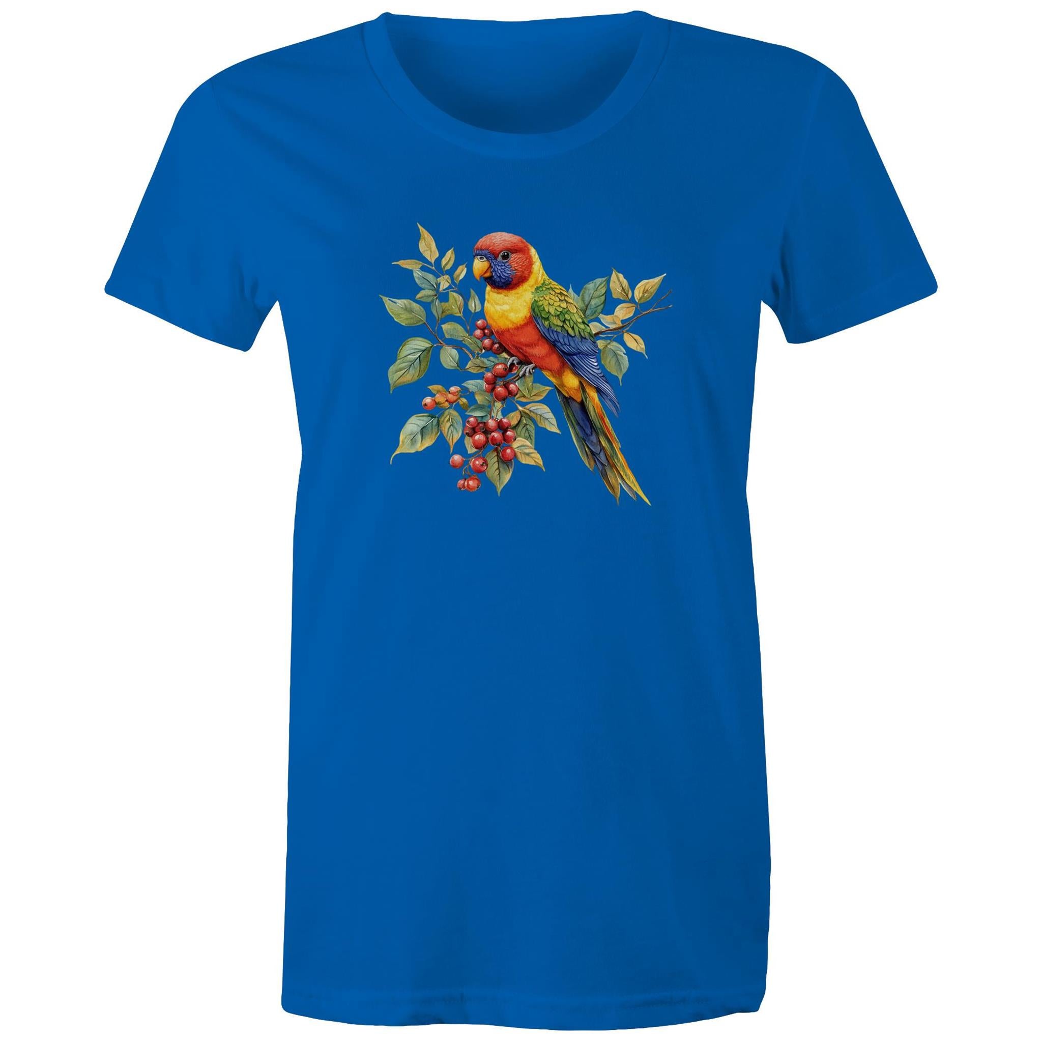 Lorikeet, Australian Birds - Womens T-shirt Bright Royal Womens T-shirt animal Printed In Australia