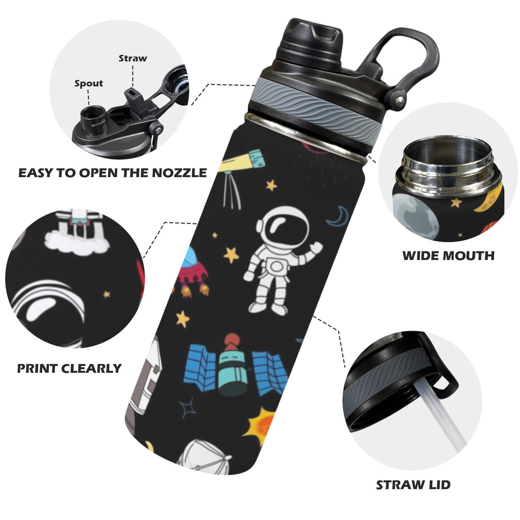 Kids Space - Insulated Water Bottle with Dual-Use Lid (18oz) Insulated Water Bottle with Dual-Use Lid (18oz) Printed Offshore Space