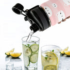 Pink Cats - Insulated Water Bottle with Dual-Use Lid (18oz) Insulated Water Bottle with Dual-Use Lid (18oz) animal Printed Offshore