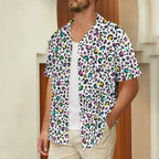 Animal Print In Colour Men's Short Sleeve Hawaiian Shirt Men's Hawaiian Shirt (New) animal Printed Offshore