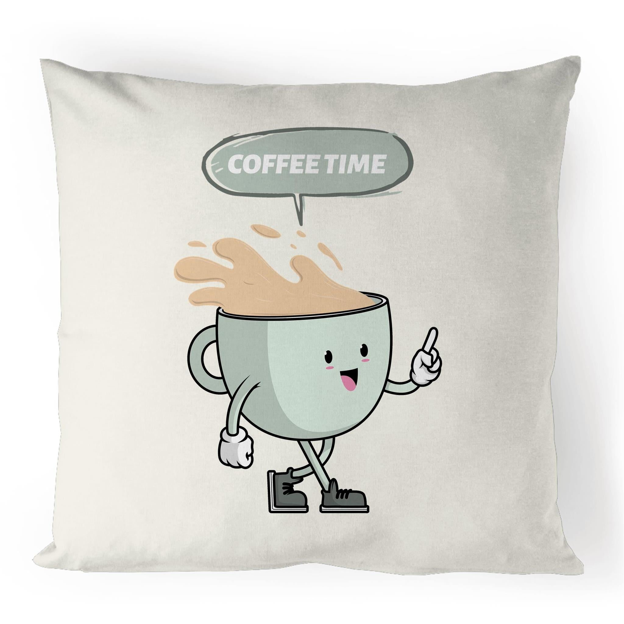 Coffee Time - 100% Linen Cushion Cover Default Title Coffee Printed In Australia