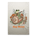 Stay Weird, Guitar Playing Frog On A Snail - AS Colour Tea Towel