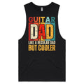 Guitar Dad Mens Men's AS Colour Drop Arm Tank Top Black Drop Arm Tank Top Dad Music Printed In Australia