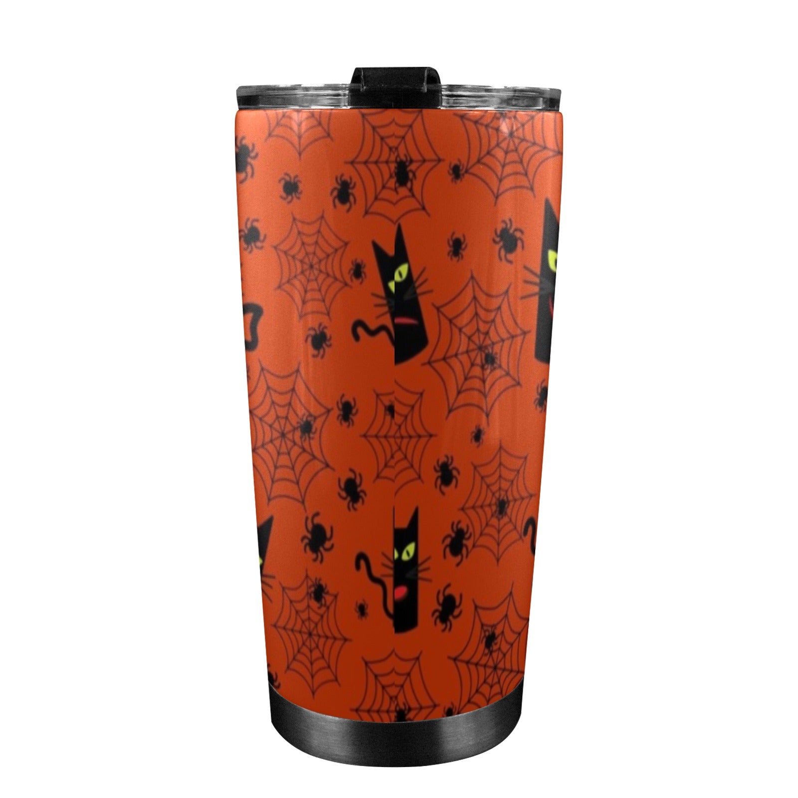 Halloween Black Cats 20oz Mobile Tumbler with Lid (Black Lock) 20oz Travel Mug animal Halloween Printed Offshore