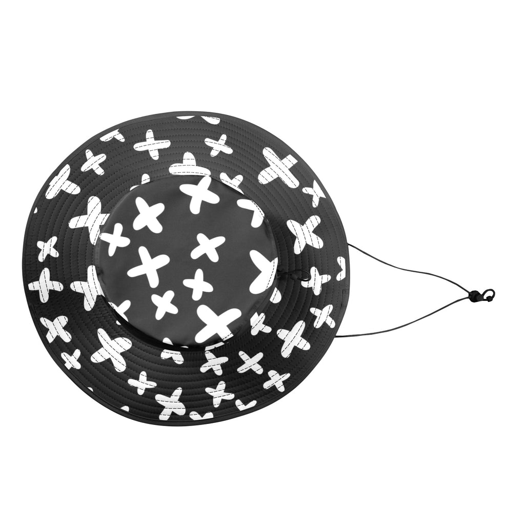 Black And White X's - Wide Brim Bucket Hat Wide Brim Bucket Hat Printed Offshore