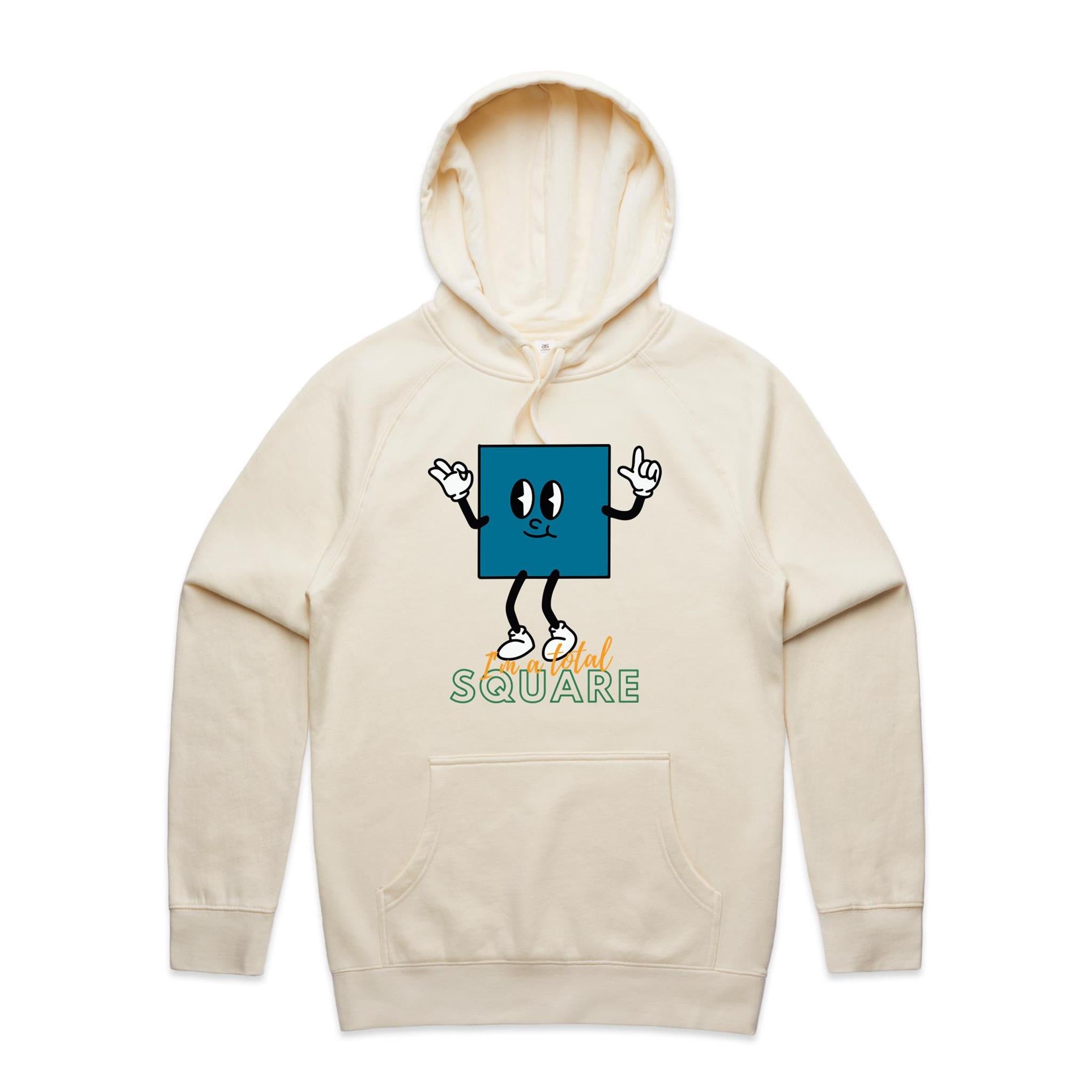 I'm A Total Square - Mens Hoodie Ecru Mens Hoodie Maths Printed In Australia