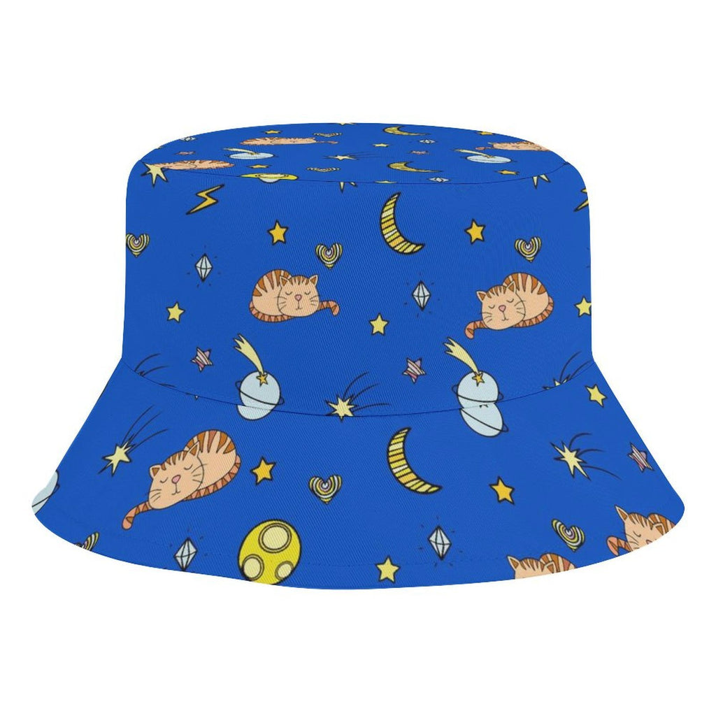 Cats In Space - Kids Bucket Hat white Kids Bucket Hat animal Printed Offshore Space