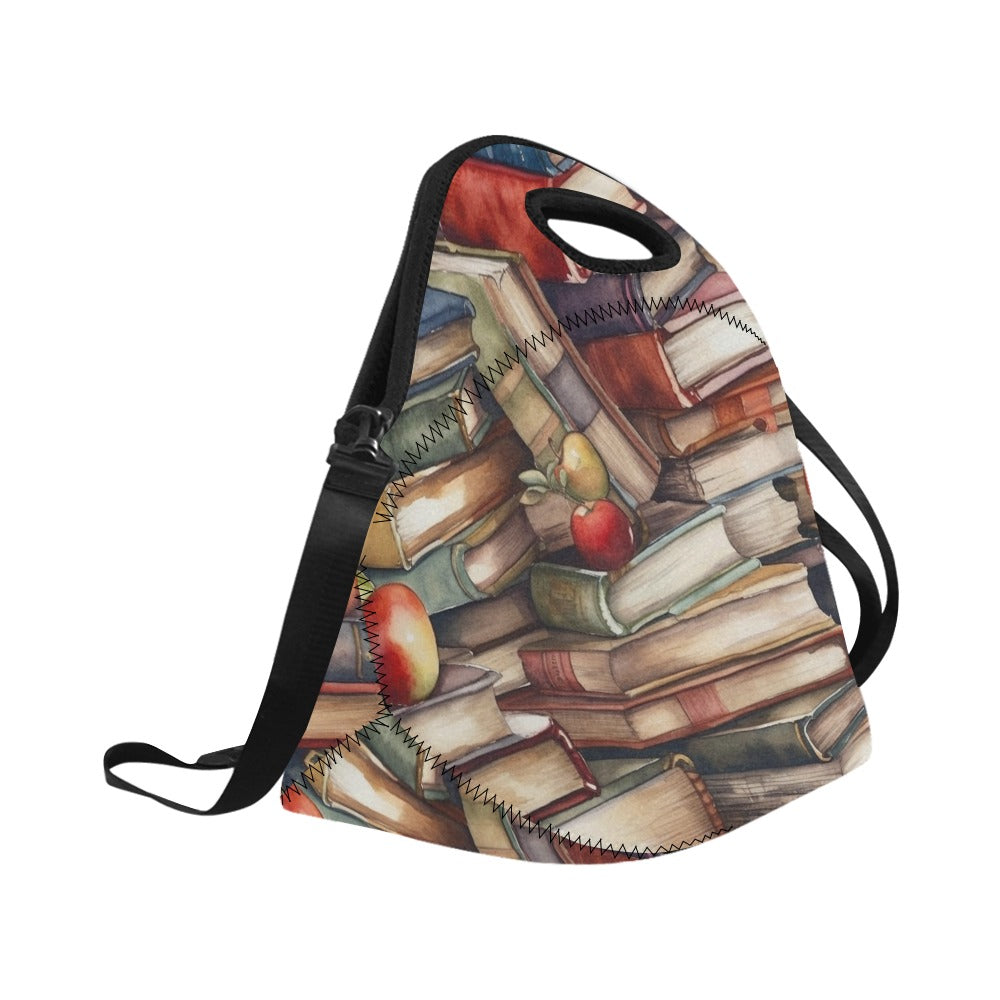 Watercolour Books - Neoprene Lunch Bag/Large (Model 1669) Neoprene Lunch Bag Printed Offshore Reading