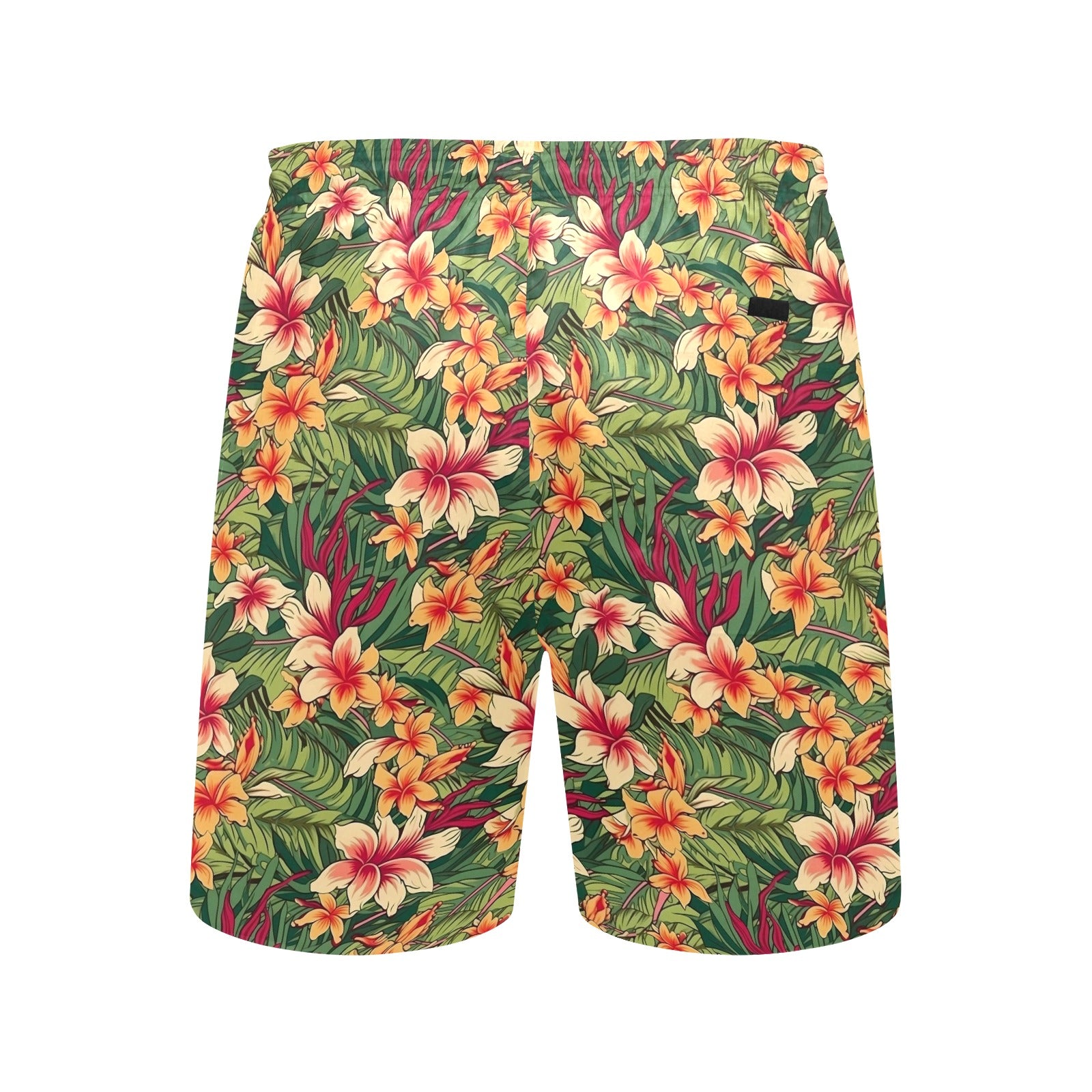 Vintage Hawaiian Floral Men's Mid-Length Beach Shorts Men's Mid-Length Beach Shorts Plants Printed Offshore