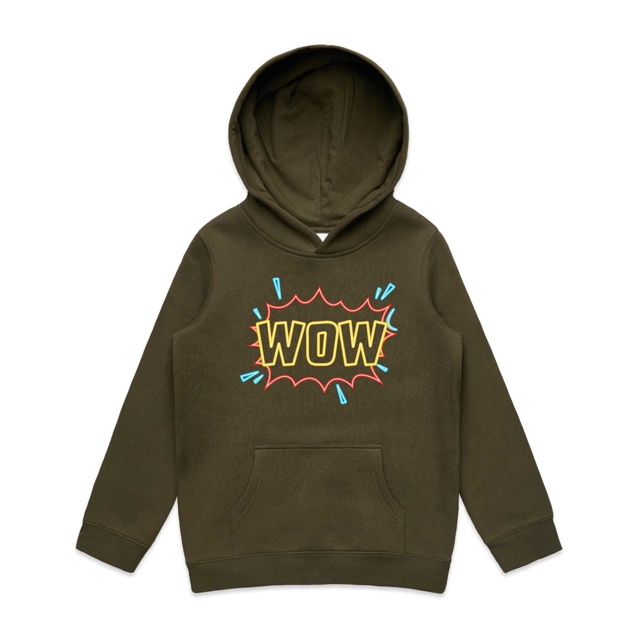 Wow - Kids Hoodie Army Kids Hoodie Printed In Australia