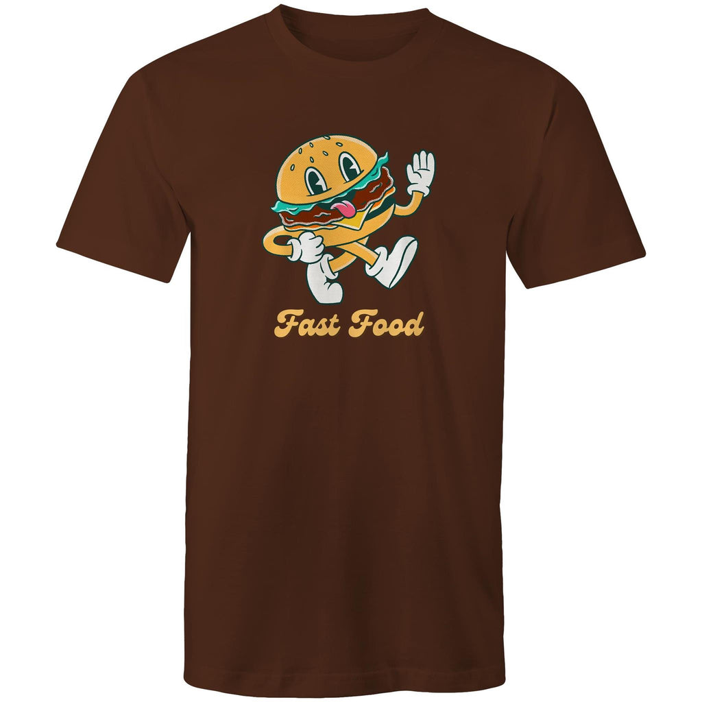 Fast Food, Hamburger - Mens T-Shirt Dark Chocolate Mens T-shirt Food Printed In Australia Retro