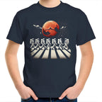 Astronaut Zebra Crossing In Space - Kids Youth T-Shirt Navy Kids Youth T-shirt Printed In Australia Space