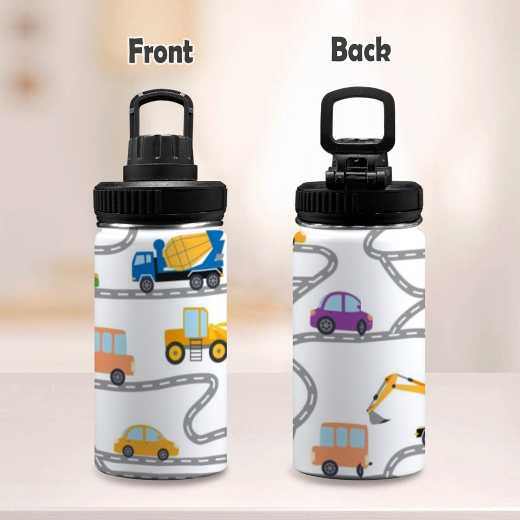 On The Road - Kids Water Bottle with Chug Lid (12 oz) Kids Water Bottle with Chug Lid Printed Offshore