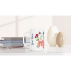 Personalised Mum With Flowers And Butterflies White 15oz Ceramic Mug Personalised 15oz Mug Globally Fulfilled Mum