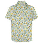 Delicate Frangipani Women's Collared Pocketless Short Sleeve Shirt