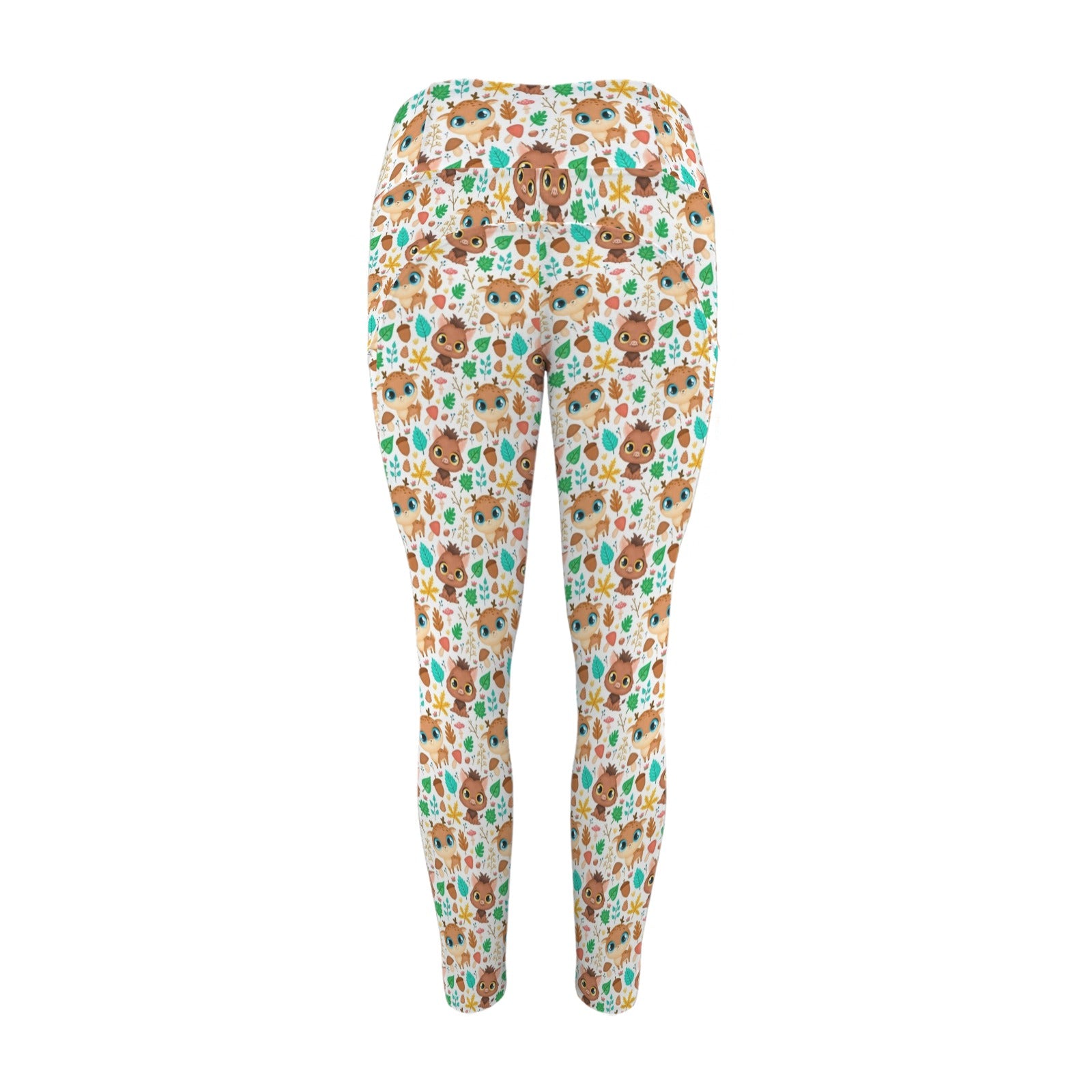 Cute Autumn Creatures - Women's High Waist Pockets Yoga Leggings