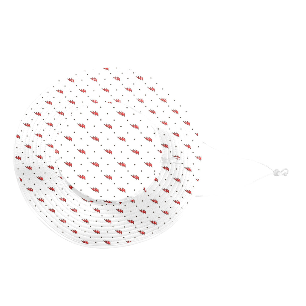 Red Lightning Wide Brim Bucket Hat Wide Brim Bucket Hat comic Printed Offshore