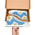 Fried Eggs - Kids High Top Canvas Shoes