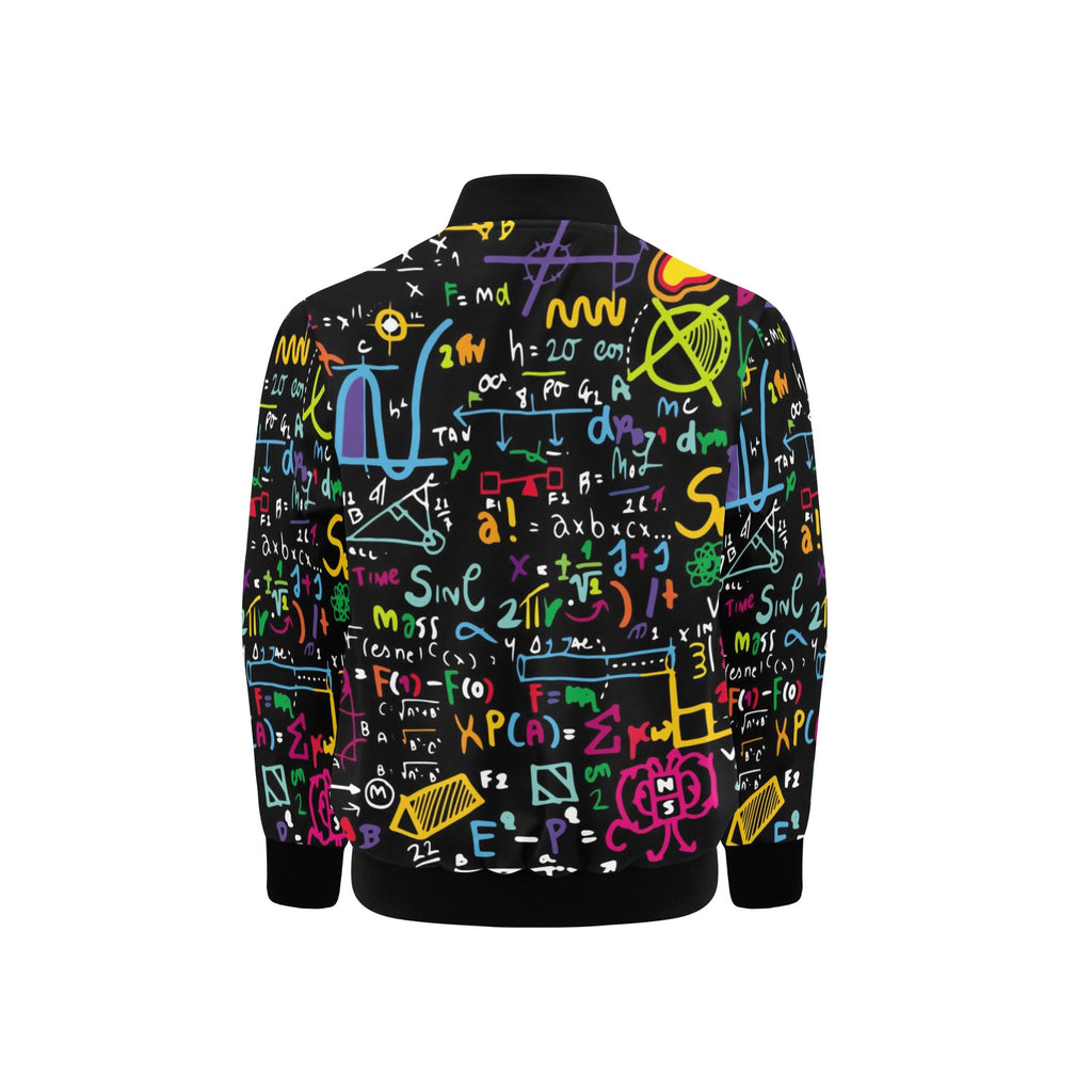 Colourful Maths Formulas Kids Bomber Jacket Kids Bomber Jacket Maths Printed Offshore