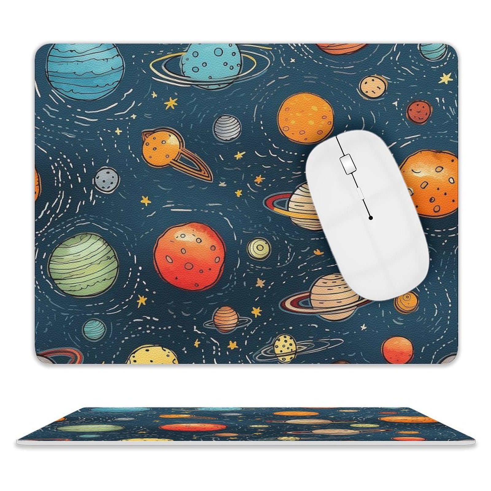 Galaxy - Leather Mouse Pad white One size Leather Mouse Pad Printed Offshore Space