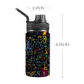 Math Scribbles Kids Water Bottle with Chug Lid (12 oz) One Size Kids Water Bottle with Chug Lid Maths Printed Offshore