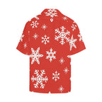 Red Snowflakes, Christmas - Mens Hawaiian Shirt