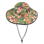 Vintage Hawaiian Floral Wide Brim Bucket Hat Wide Brim Bucket Hat Plants Printed Offshore