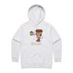 Even My Coffee Needs Coffee - Womens Hoodie White Marle Womens Hoodie Coffee Printed In Australia