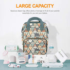 Diamond Cat Pattern - Multi-Function Backpack, Nappy / Diaper Bag