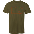 Fibonacci - Mens T-Shirt Army Green Mens T-shirt Maths Printed In Australia Science