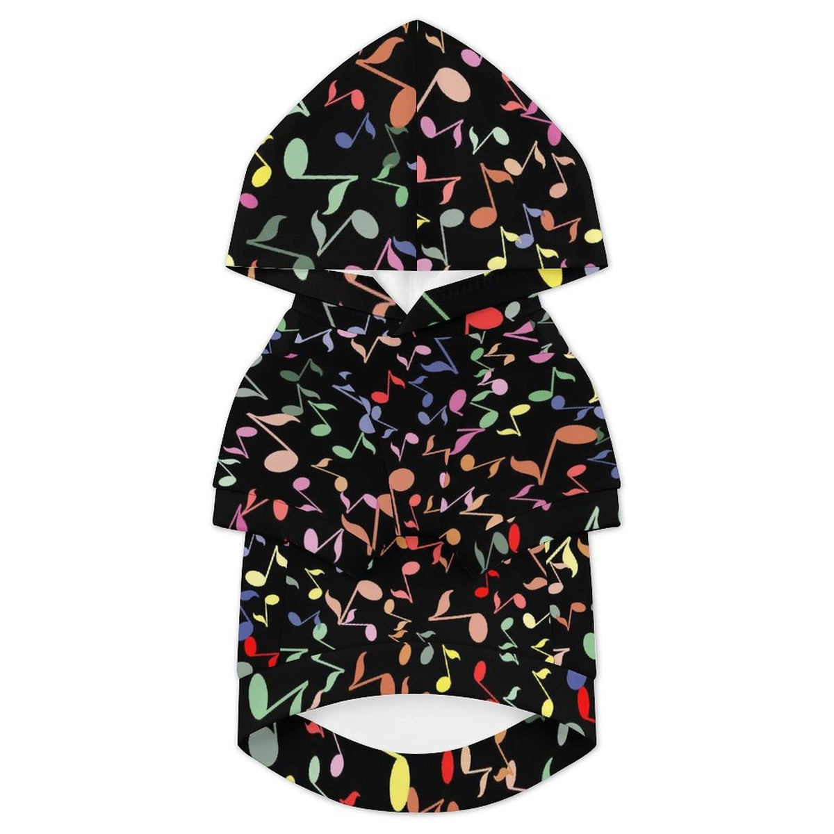 Quavers Colourful Music Notes Pet Hoodie (Large Size)