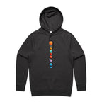 Our Solar System - Mens Hoodie Coal Mens Hoodie Printed In Australia Space