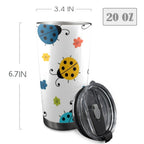 Ladybugs - 20oz Mobile Tumbler with Lid (Black Lock) 20oz Travel Mug animal Printed Offshore